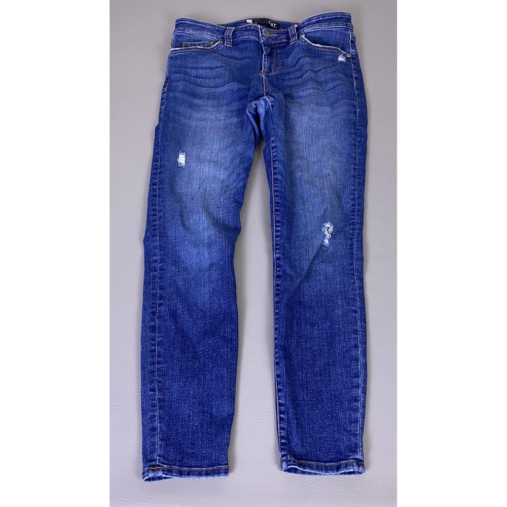 Kut from the Kloth Connie Ankle Skinny Jeans Women's Size 8 Blue Distressed‎ *